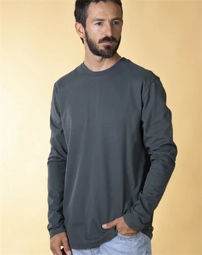 Elsk - Basic Brushed Langærmet T-Shirt - Stone Green